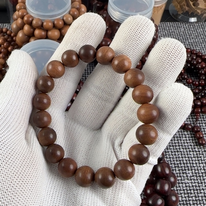 香樟木老山檀香 1.0单圈 圆珠