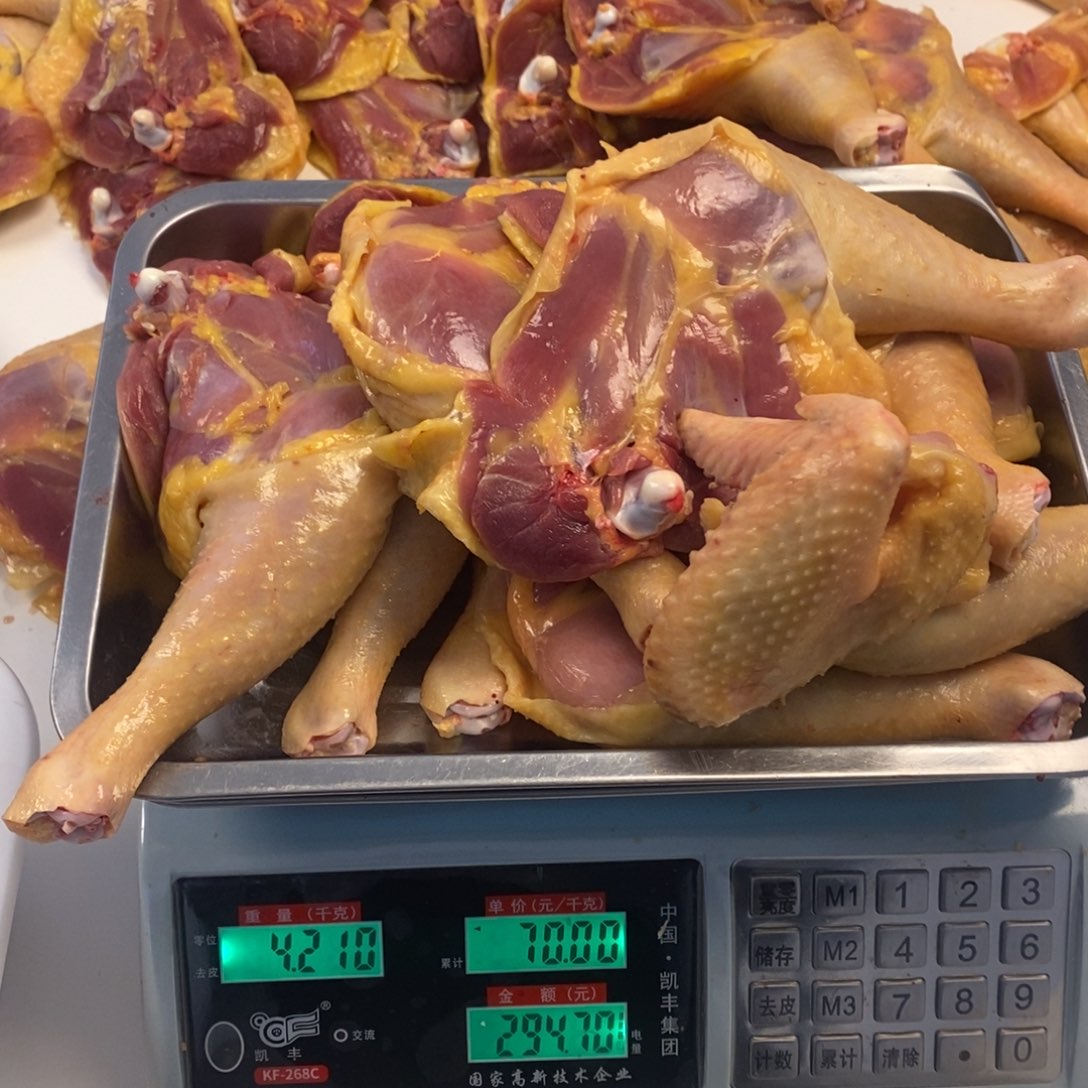 30天包装现杀现卖鸡腿和肉架