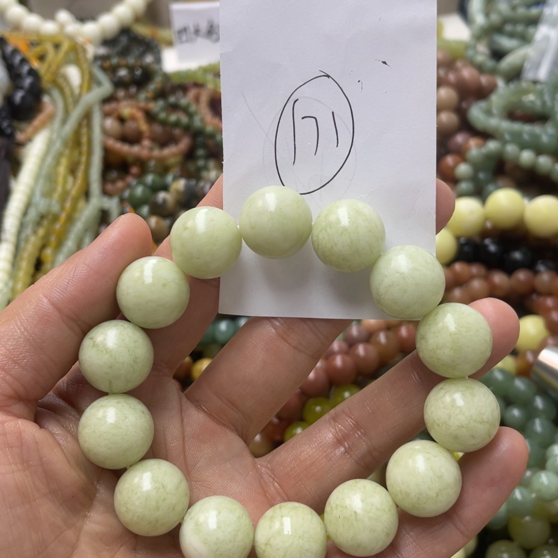 蛇纹石玉手链合金