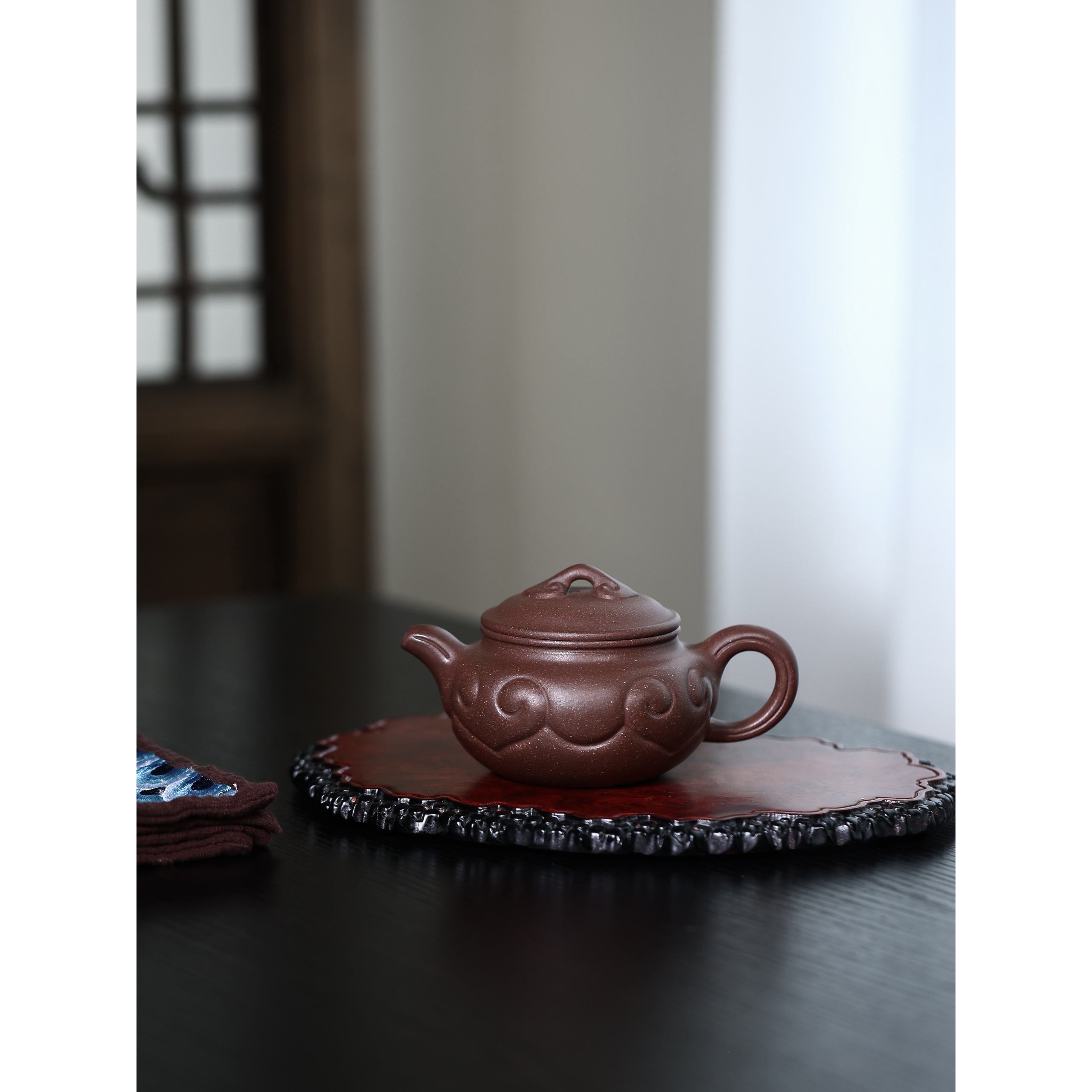 ZQ全砂[仿古如意200CC]原矿手工紫砂壶