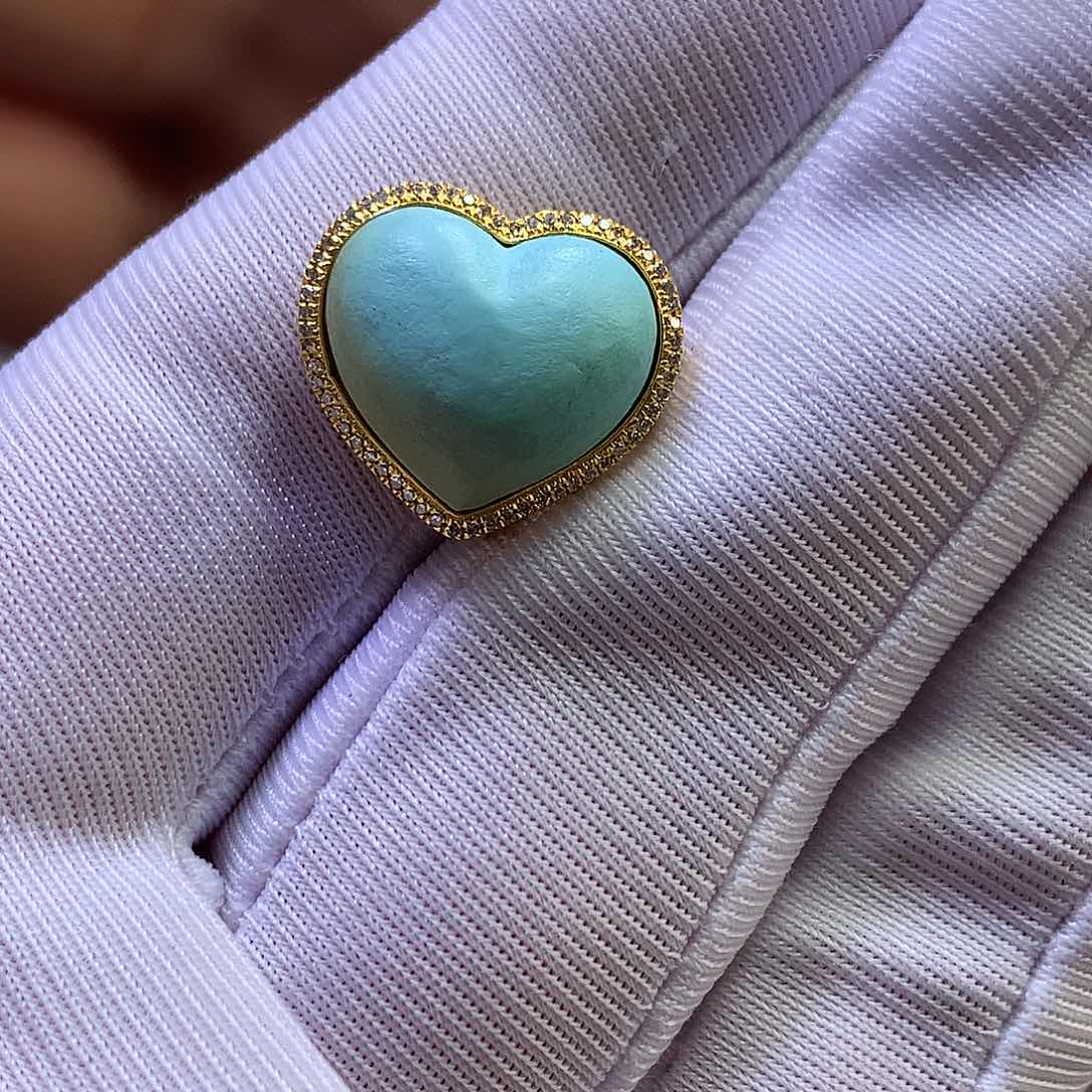 绿松石18K金镶嵌配饰