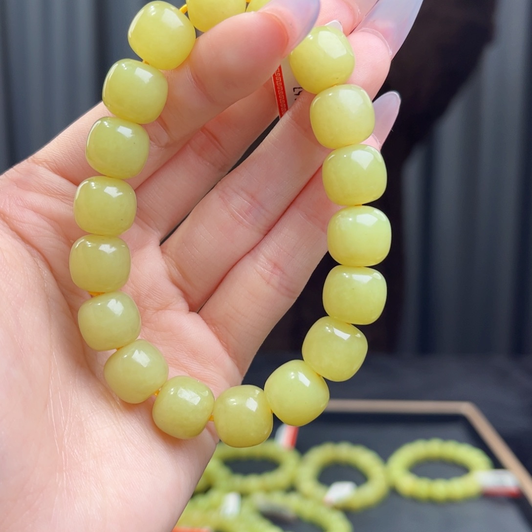 和田玉未镶嵌手链天然和田玉新疆若羌黄口12