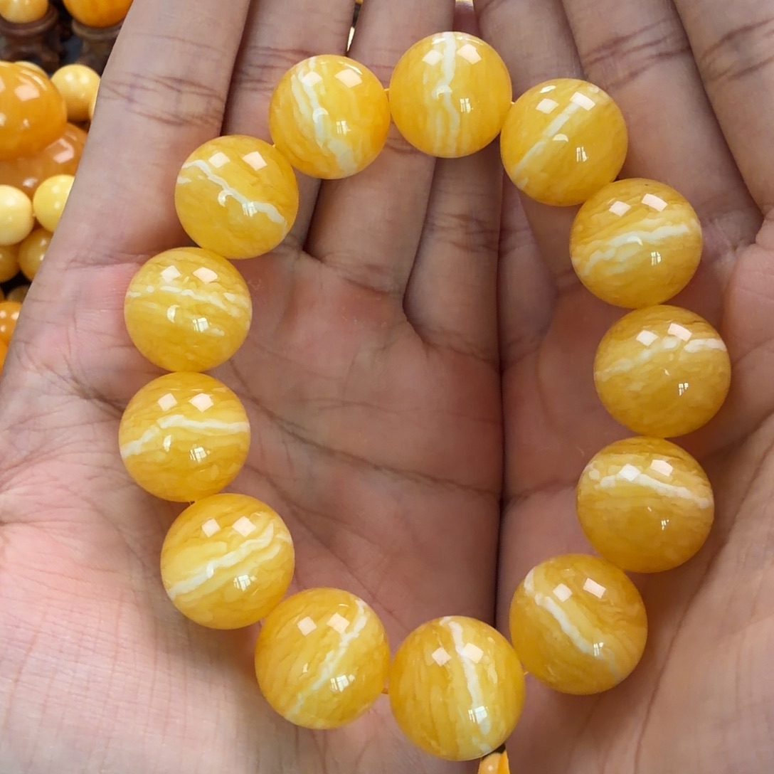 琥珀未镶嵌珠宝奇石18mm同料