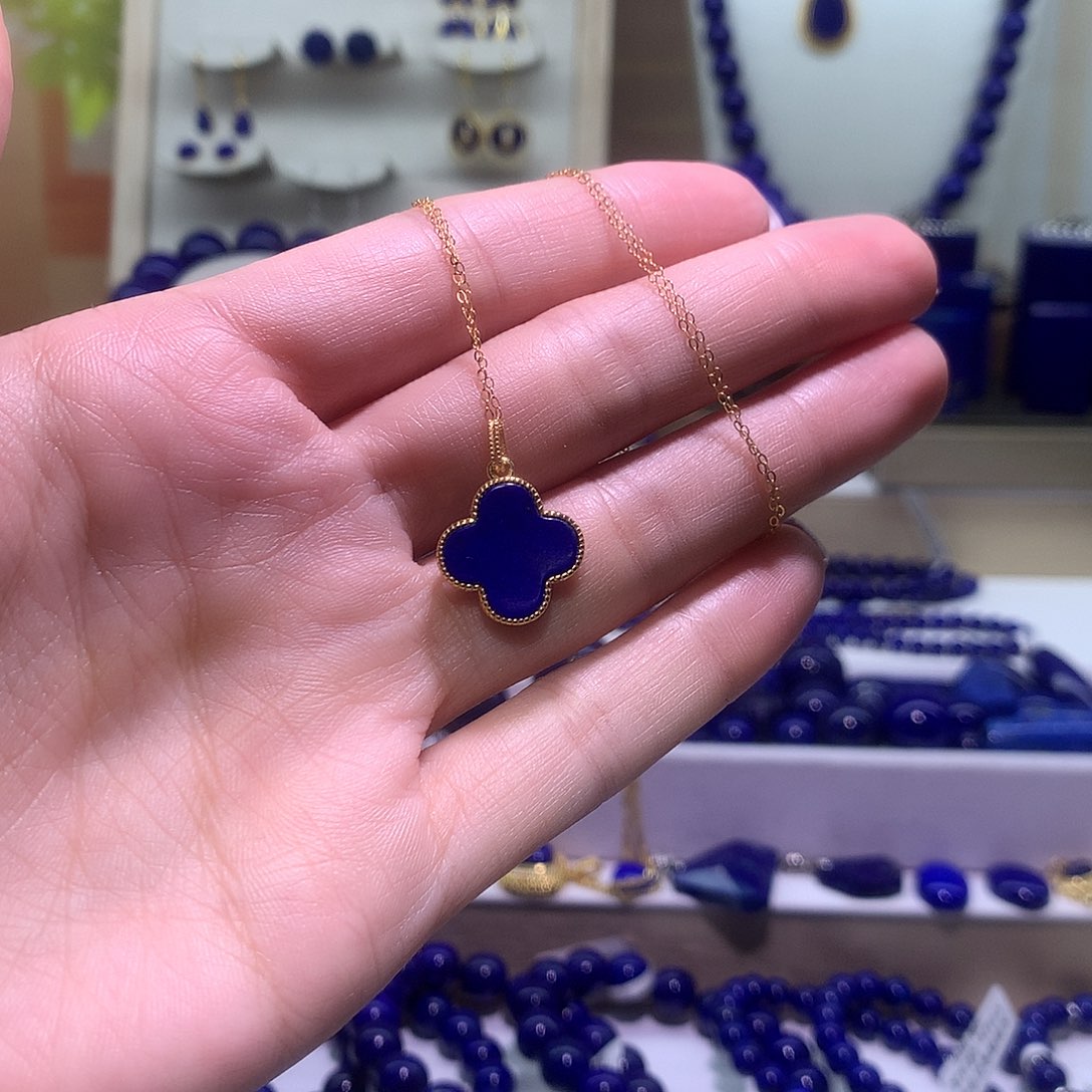 青金石合金天然原矿项链