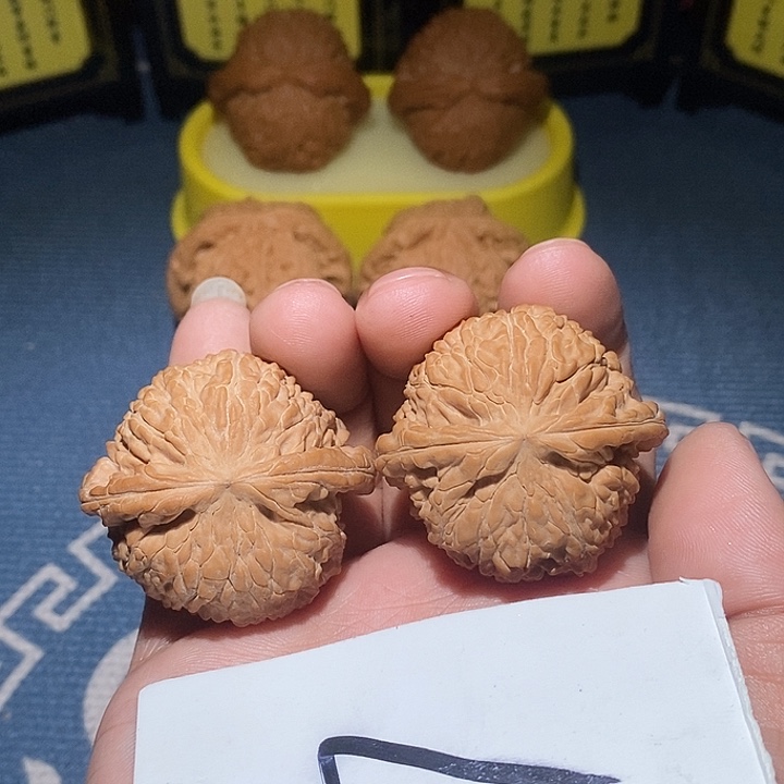 文玩核桃把件42大闷白