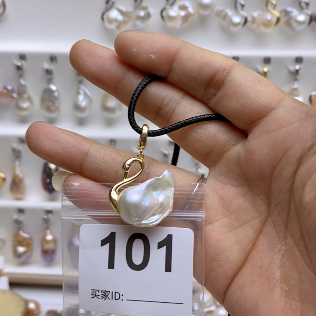 淡水珍珠颈饰银S925镶嵌101