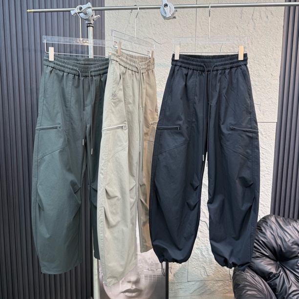小算盘潮牌高端定制复合面料直筒宽松工装休闲裤男士34292