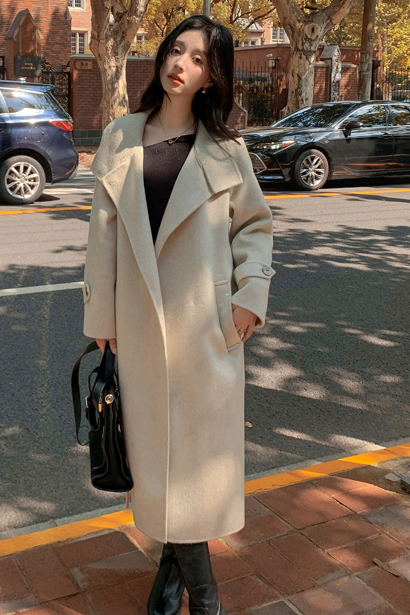 2025新款双面加厚驼绒羊毛大衣女秋冬高级感高贵气质大衣