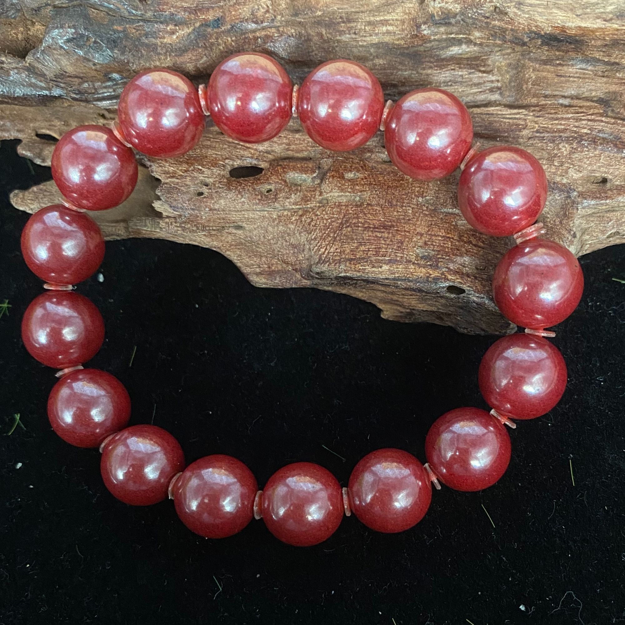 含辰砂工艺品朱砂手串【小北质检】ZJH139Z33多样性发一12mm