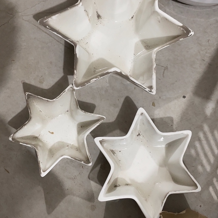 瓷片国营厂强化瓷六角沙拉碗大中小一套