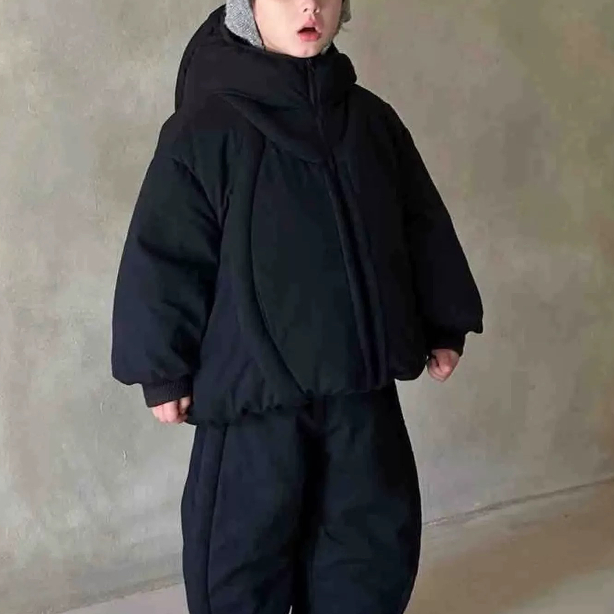 宝宝冬季加厚加绒连帽保暖棉服外套新款洋气棉衣