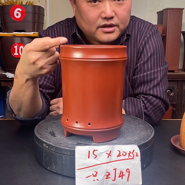 紫砂花盆货号一只ZJ49