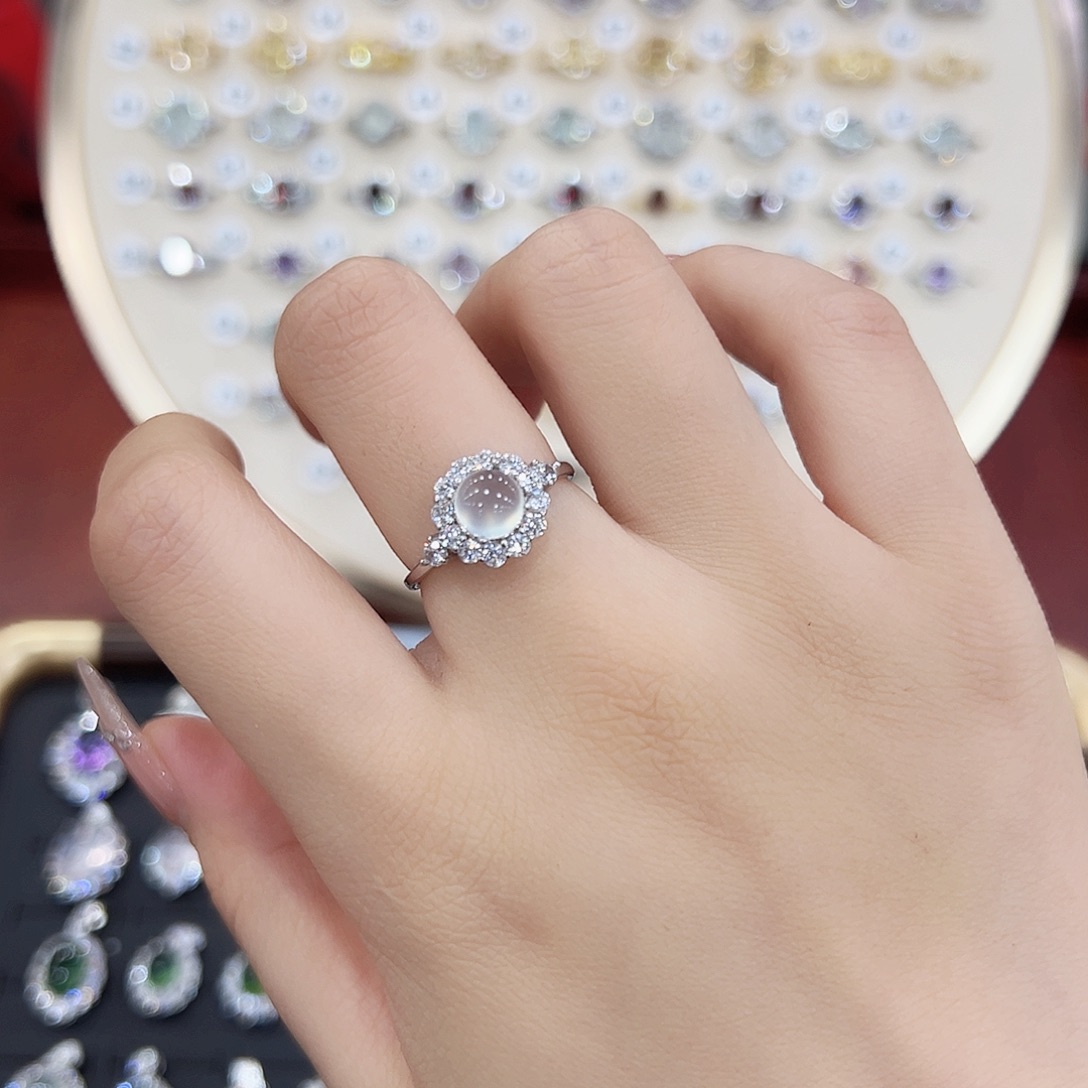 大***.烟晶戒指银S925镶嵌