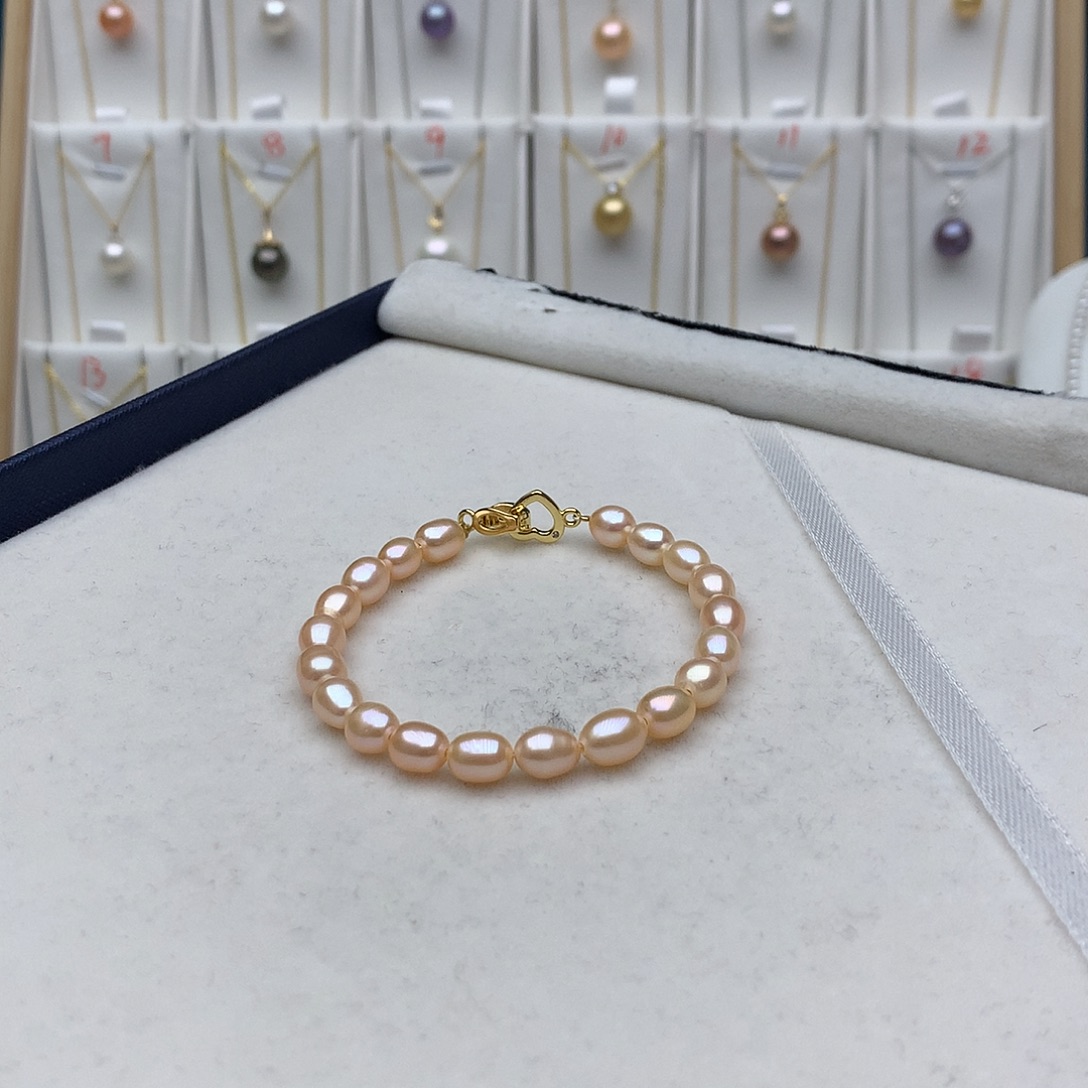 淡水珍珠银S925镶嵌手绳