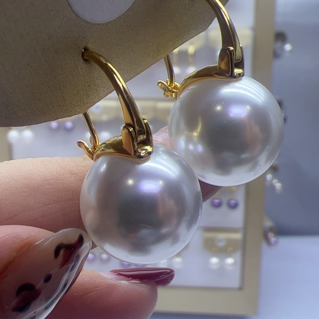淡水珍珠耳饰银S925镶嵌