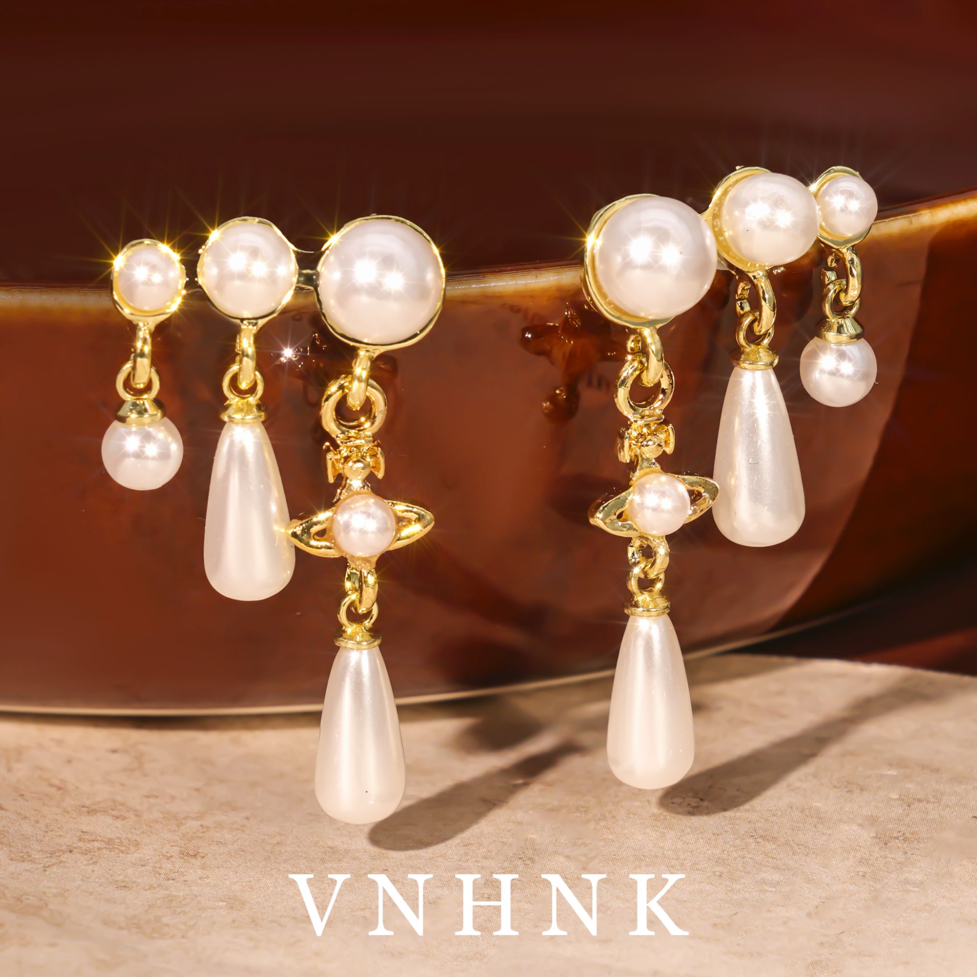 铜合金仿珍珠耳饰 美可儿   C673  白色气质耳环