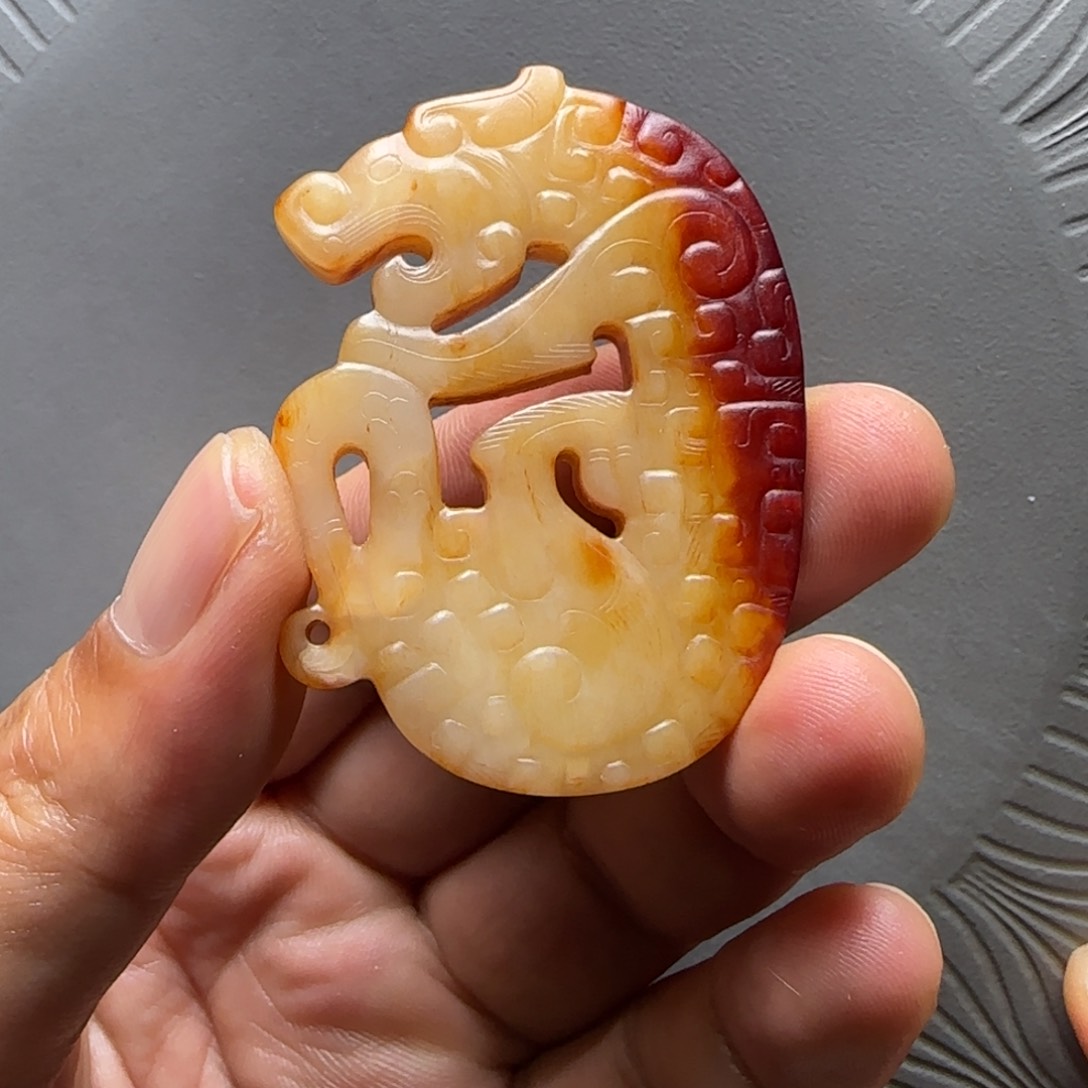 和田玉未镶嵌挂件六**顺