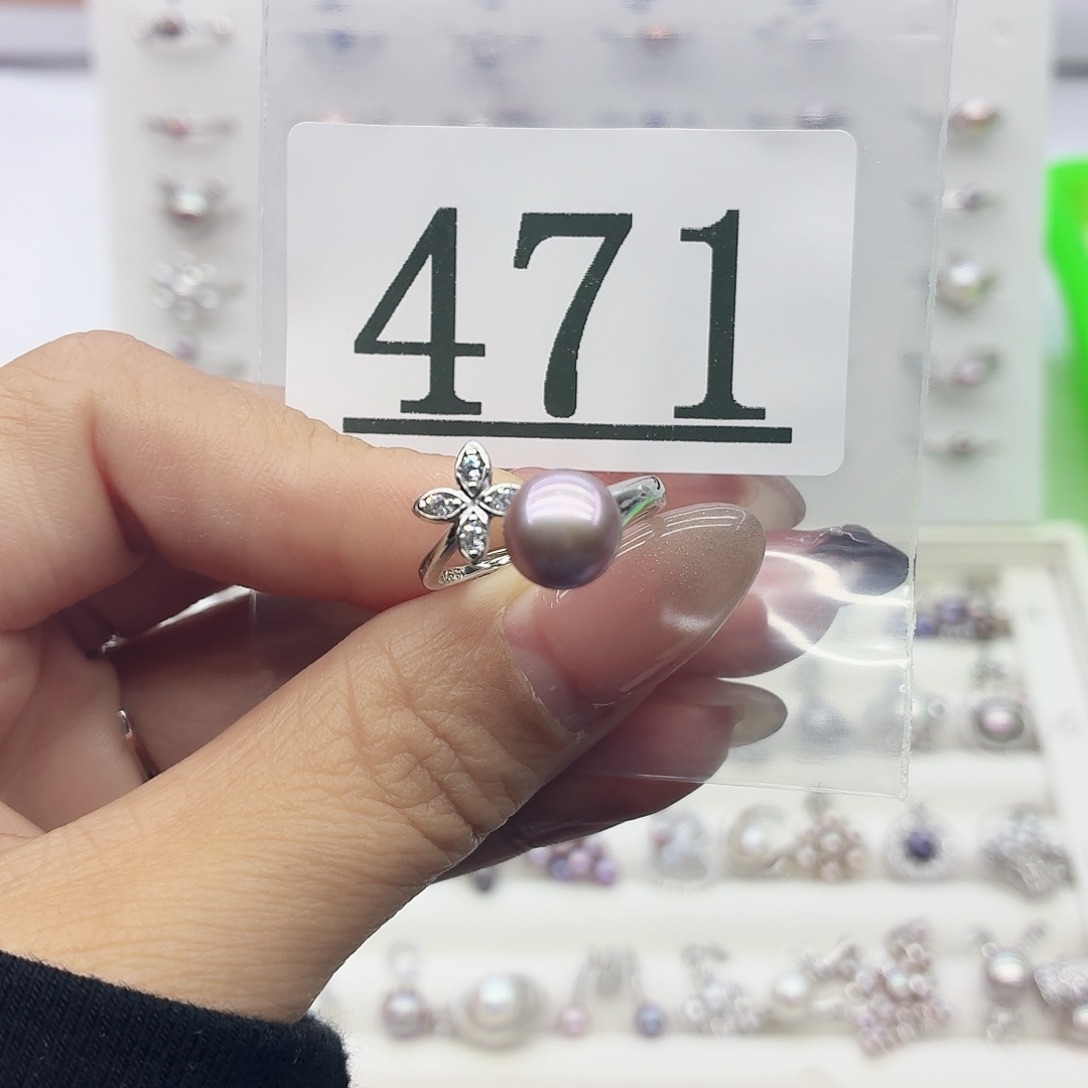 青***雅珠宝奇石淡水珍珠银S925镶嵌471