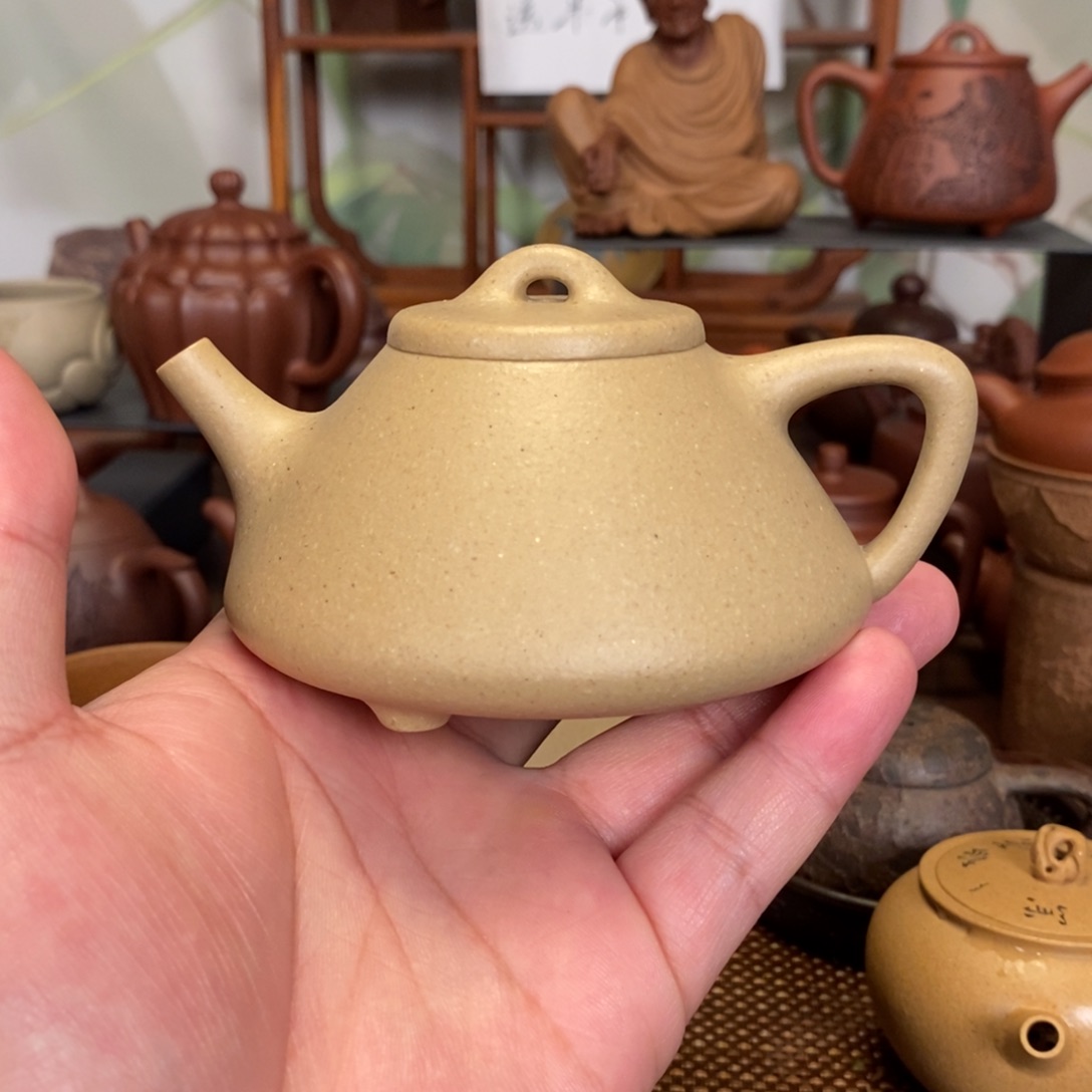 茶壶紫砂大水潭本绿石瓢