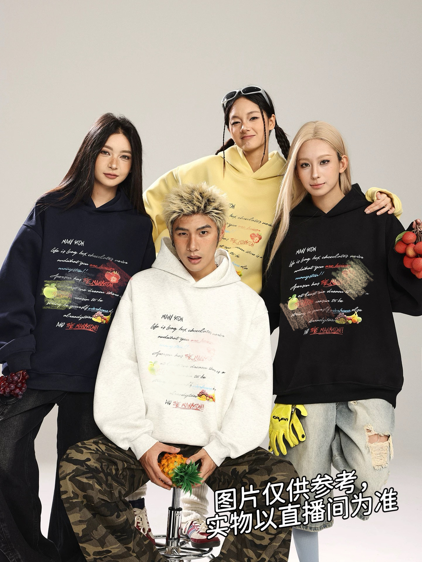 【WY09~连帽卫衣】美式重磅字母印花情侣连帽卫衣