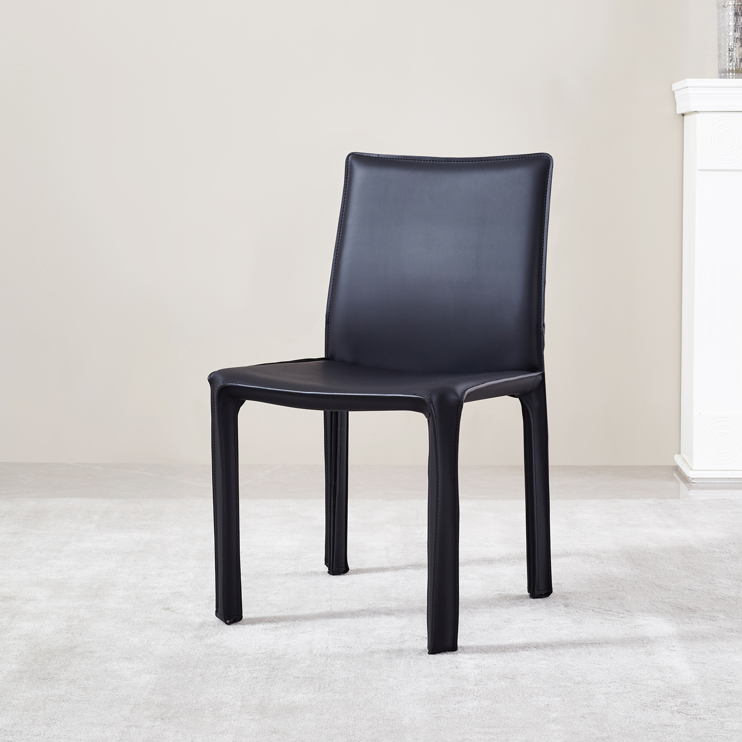 意式马鞍皮餐椅Cassina卡西纳设计师椅子简约家用餐厅靠背岛台椅