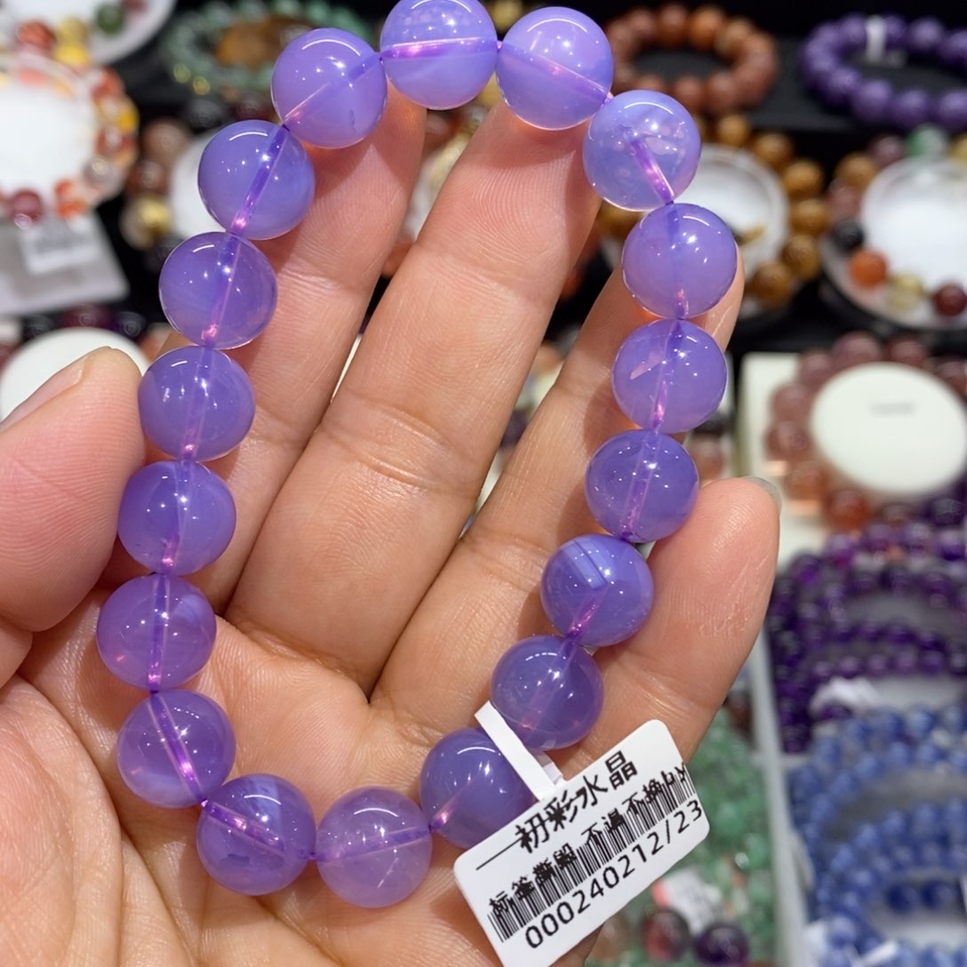 水晶手串未镶嵌紫玉晶