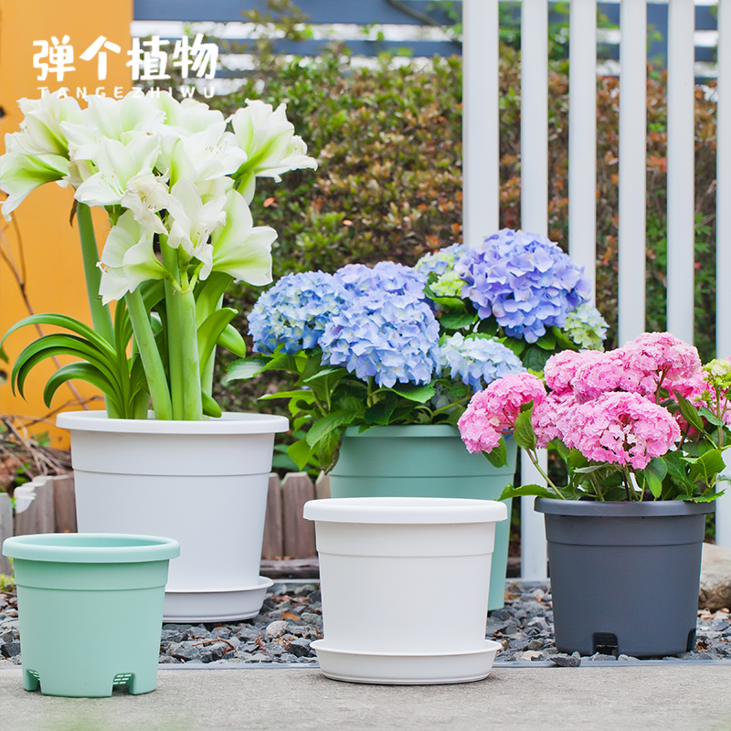 弹个植物嘉伯瑞花盆大号仿陶盆塑料加厚庭院阳台室外大口径