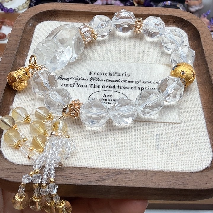 水晶手链未镶嵌不****姨白水晶手串