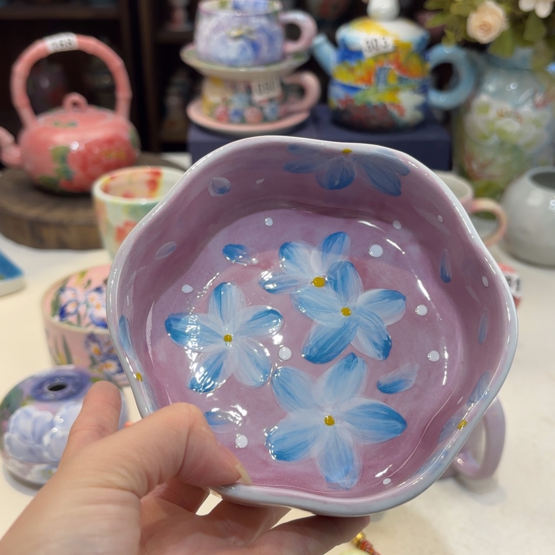 景德镇手绘高温釉下彩陶瓷茶具