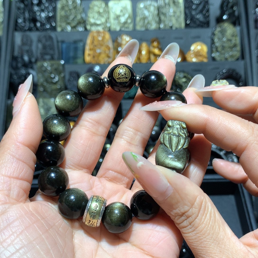 黑曜岩未镶嵌手链朱*恺