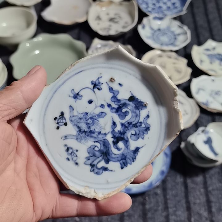 瓷片青花影青杯垫标夲