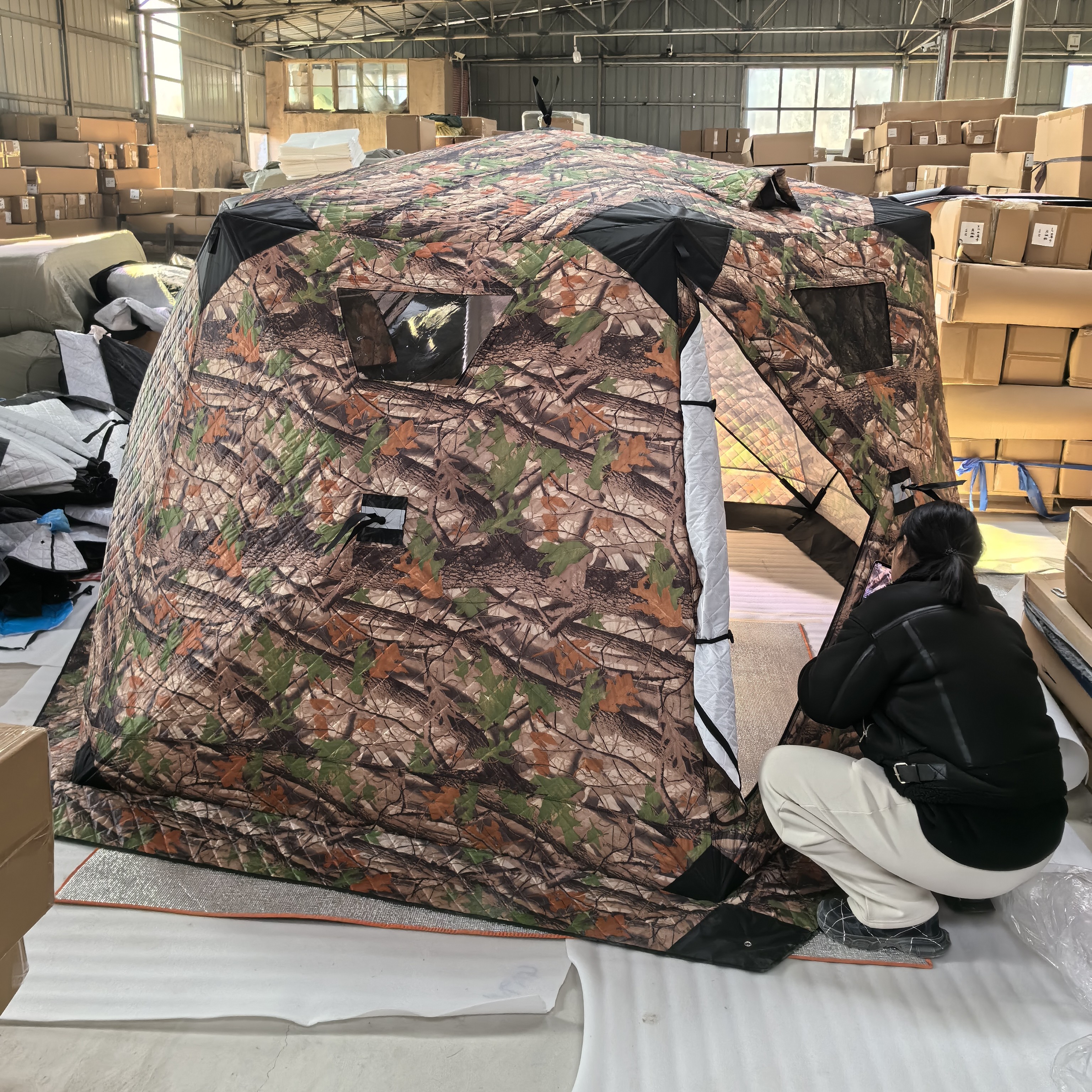 对角3.45米，高1.8米，6平 大树迷彩冰钓帐篷