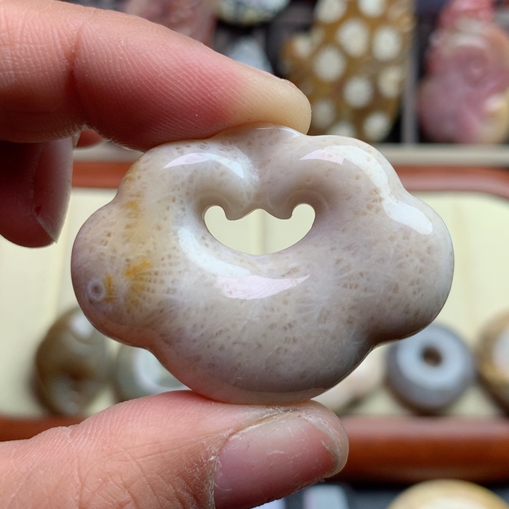 硅化珊瑚（珊瑚玉）颈饰未镶嵌