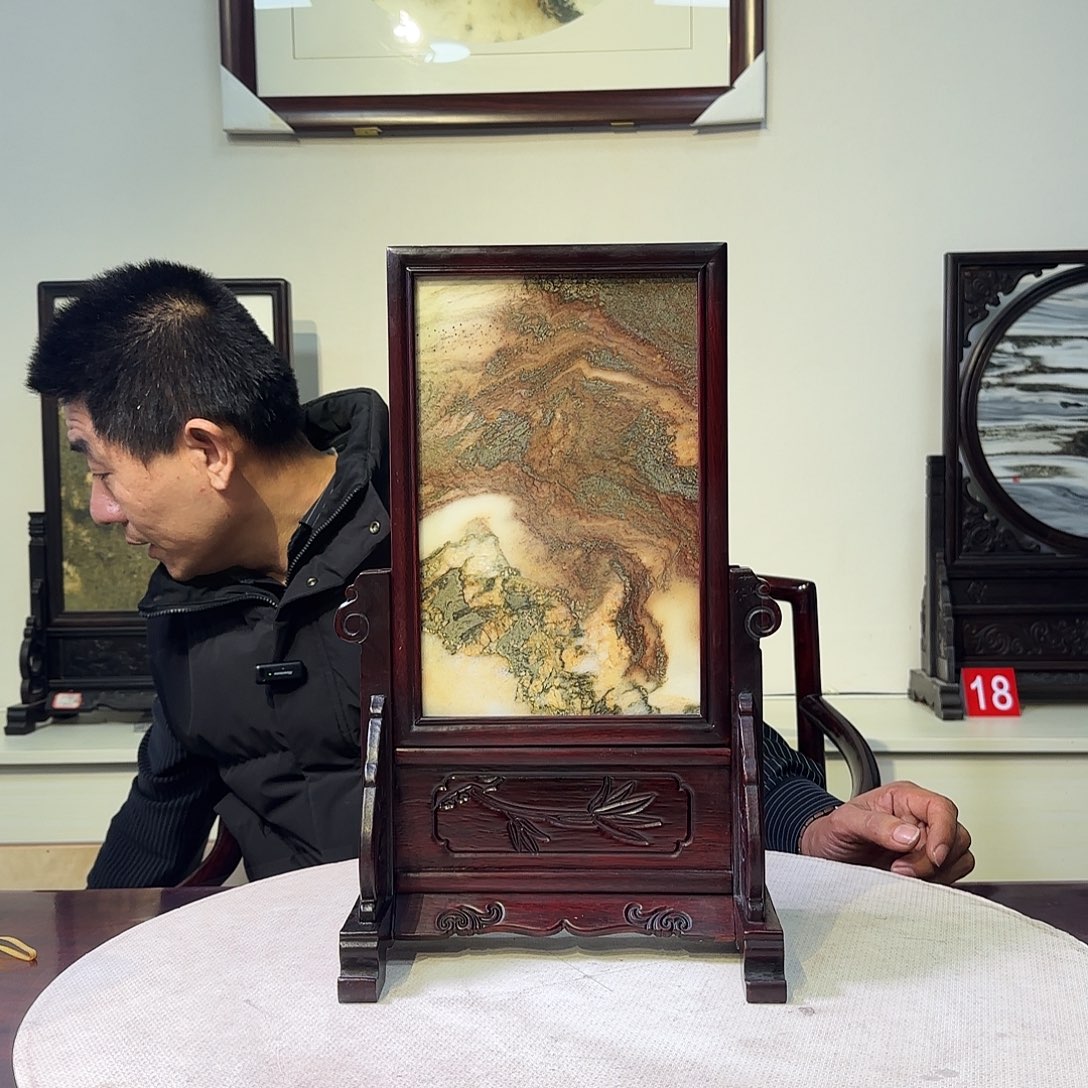 。***。石材天然大理石画屏风