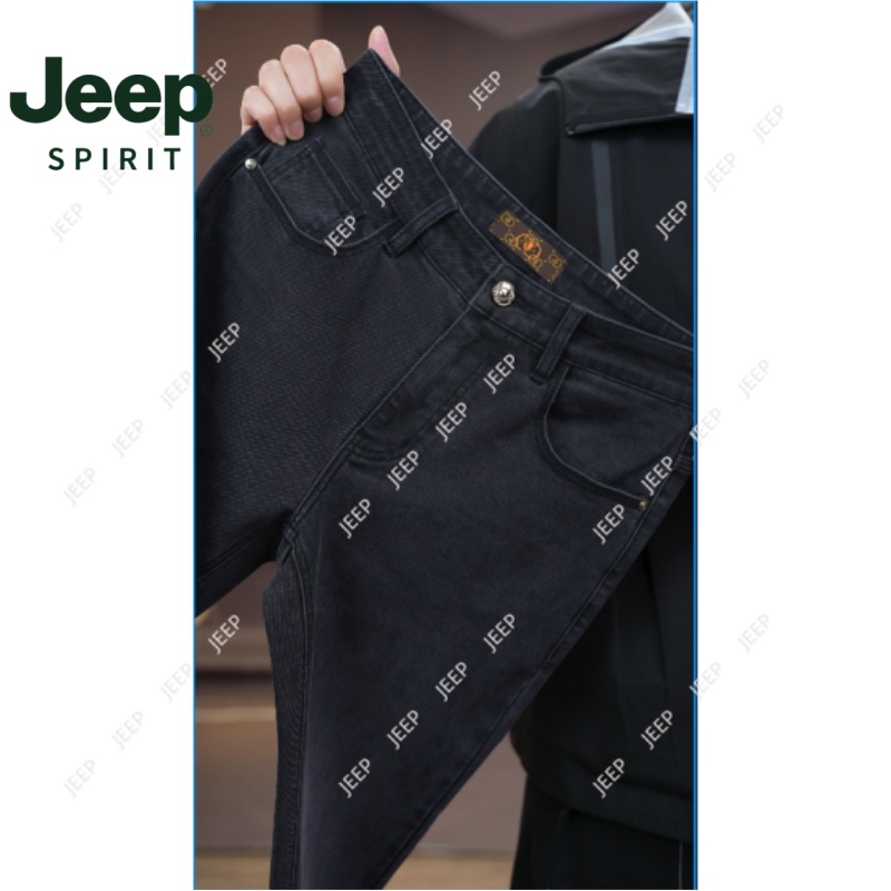 JEEPSPIRIT2025秋冬男厚款弹力百搭合体小直筒牛仔裤高腰水洗9313