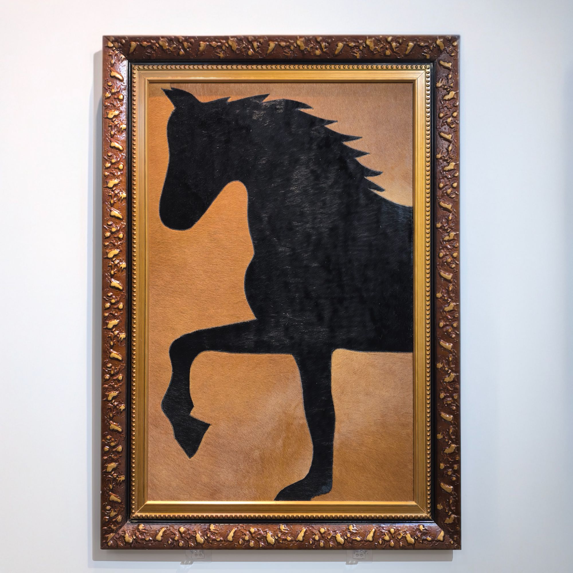 【祝您富有】【平安喜乐】真牛皮毛一体客厅卧室中古艺术装饰挂画