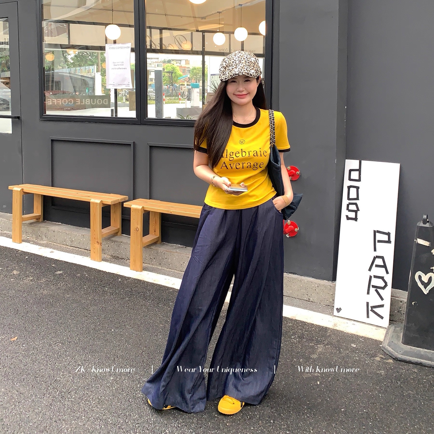 夏季慵懒风休闲直筒显瘦垂感宽松阔腿休闲女
