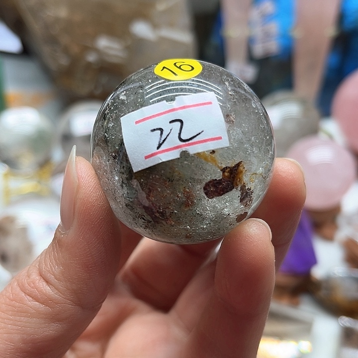 水晶105克幽灵水晶小球未镶嵌