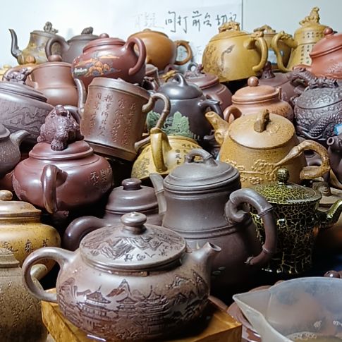 茶壶段泥宜兴原矿咽脂寒江手工柴烧250cc紫砂壶