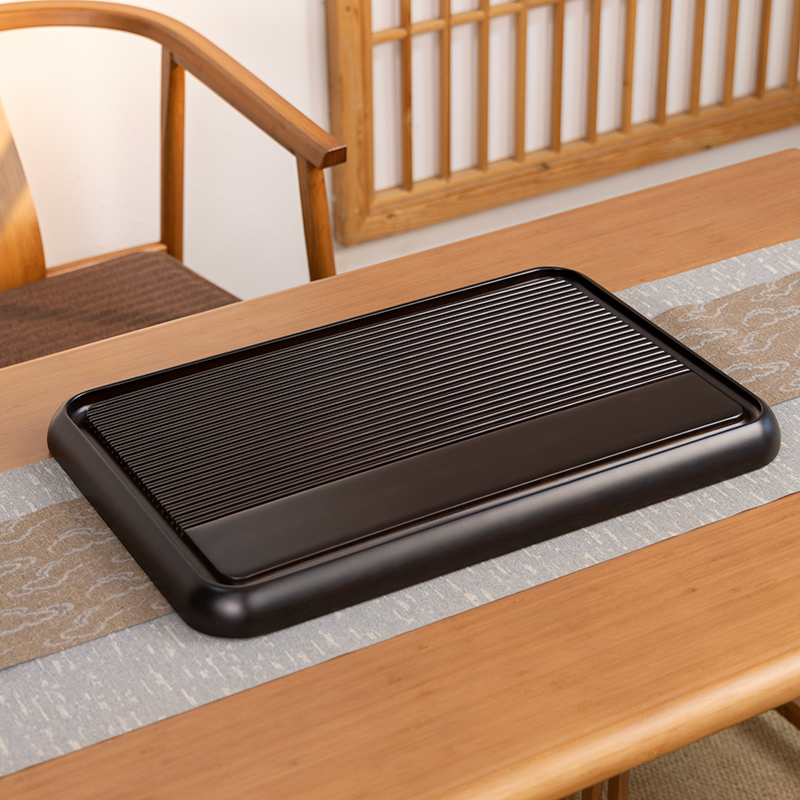 一心60*40*4【黑】25款实木茶盘家用客厅办公室简约功夫茶具