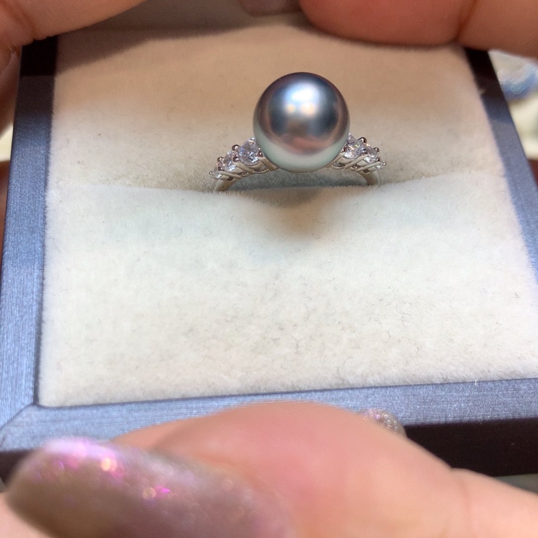海水珍珠戒指银S925镶嵌