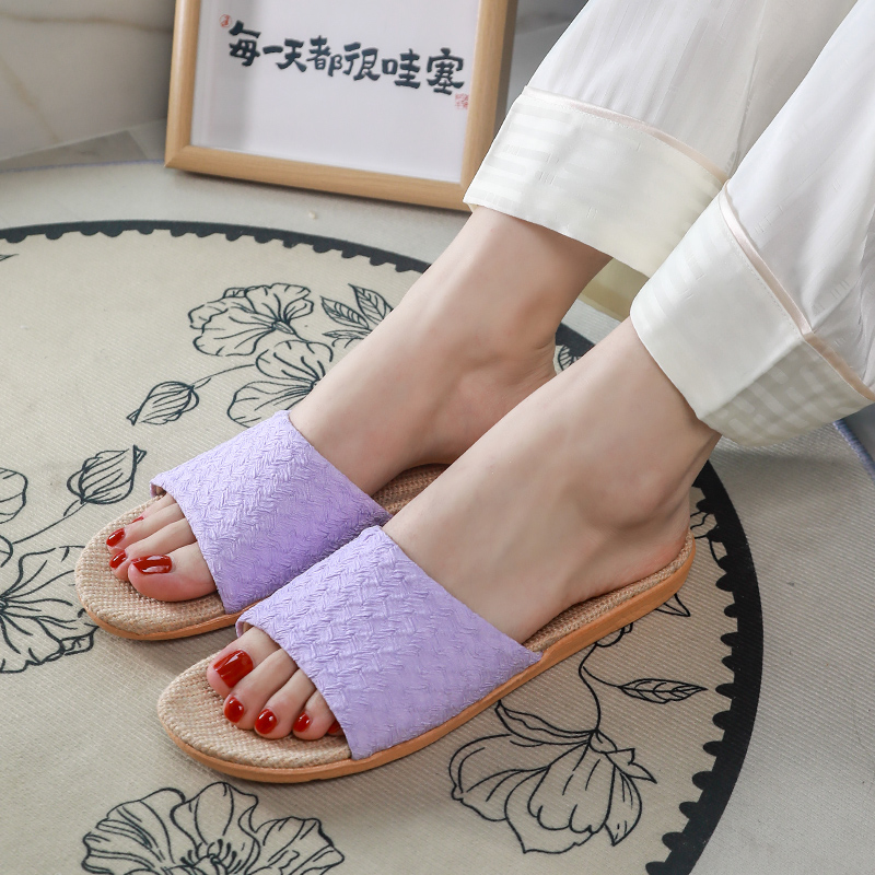 2025新款亚麻拖鞋女夏季居家用情侣室内软底防滑耐磨凉拖鞋男夏天