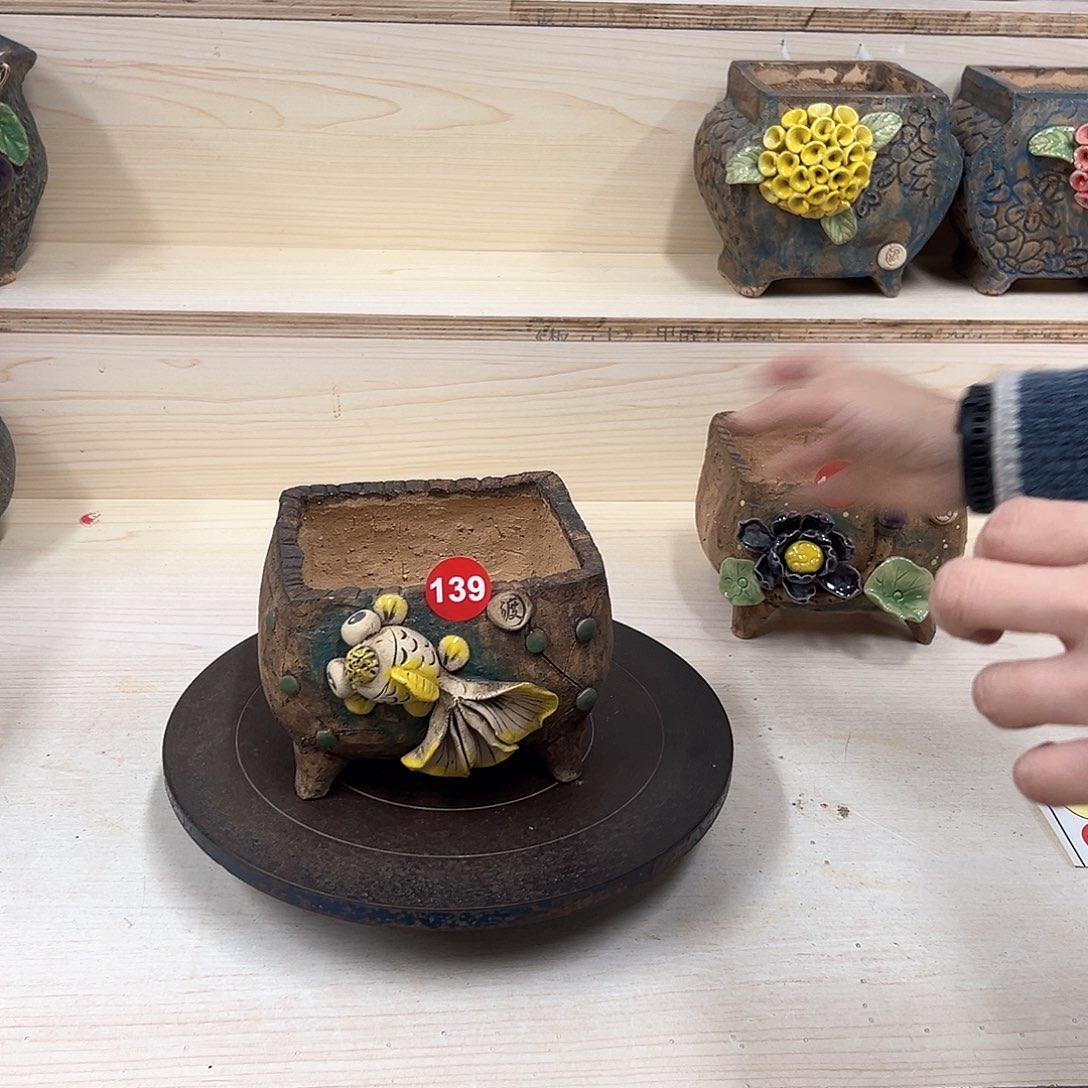 紫砂花盆139号内口12x10外高10