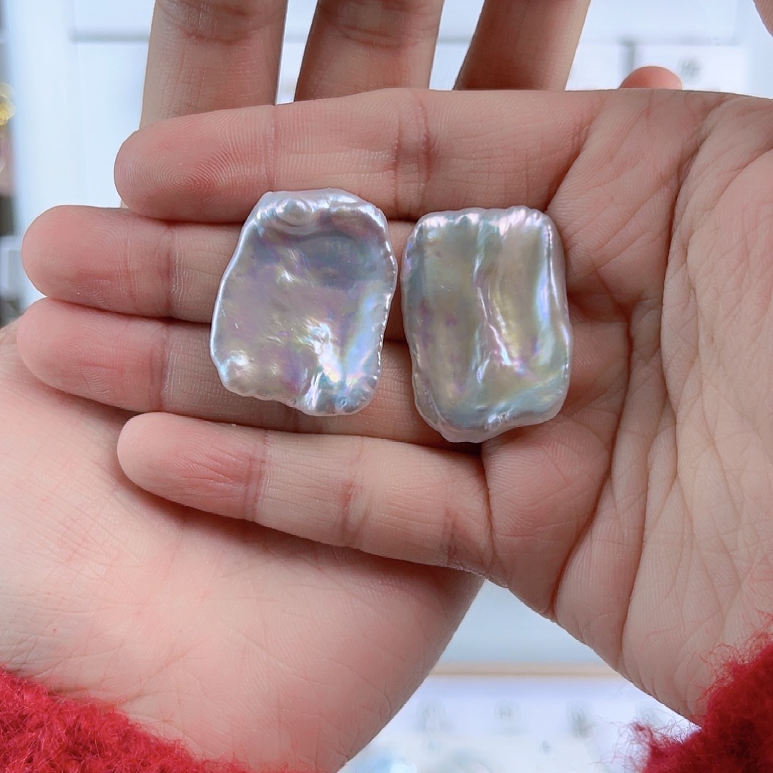 淡水珍珠耳饰未镶嵌乐*