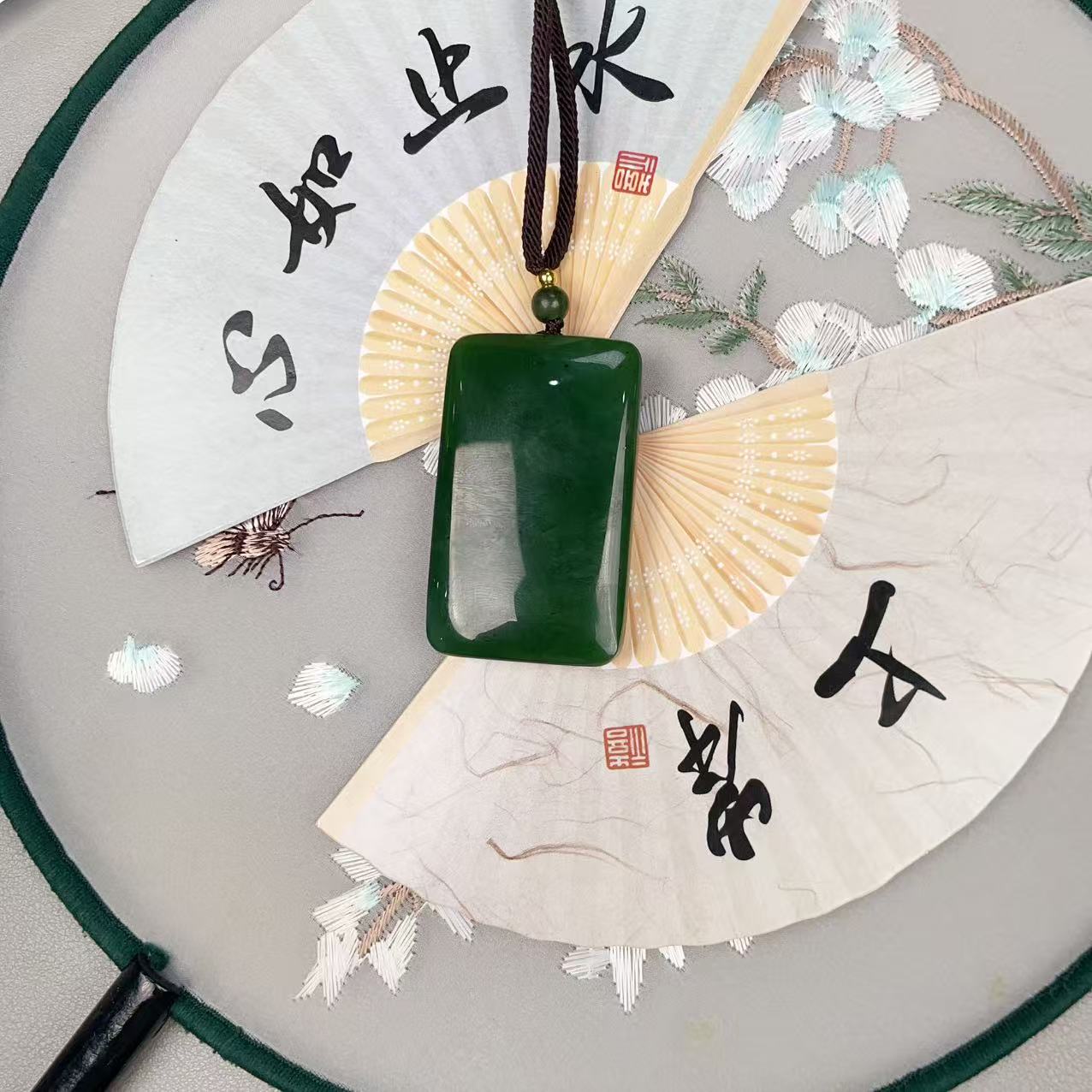 AA和田玉碧玉无事牌吊坠 多样性发货拍一单发一个