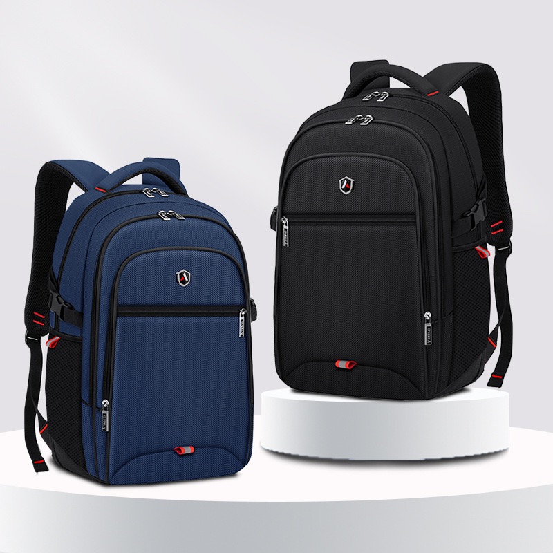 商务双肩包男士出差轻奢初中生书包减负大容量高中生旅行电脑背包