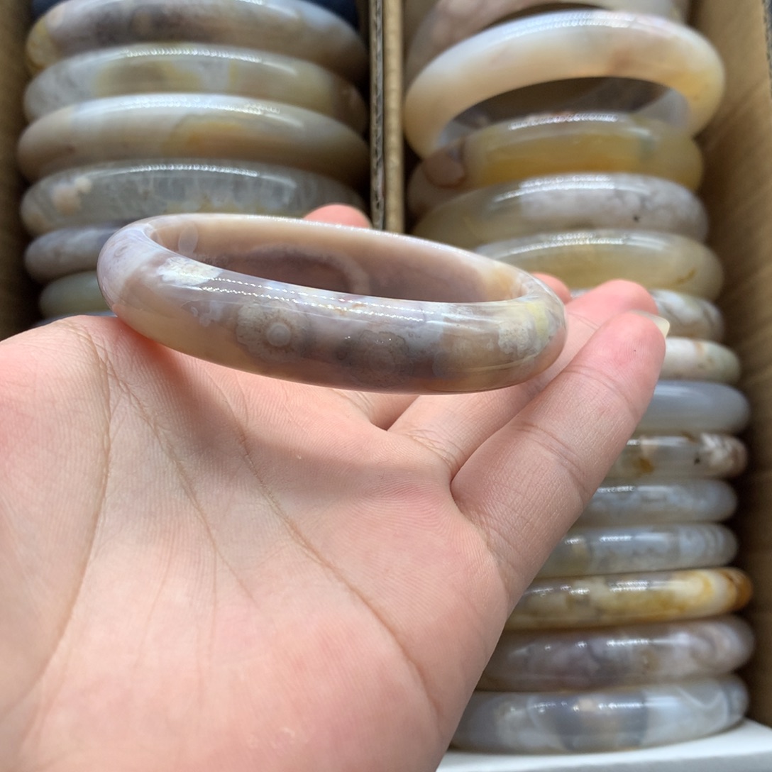 【闪购商品】玛瑙/玉髓手镯未镶嵌橘*