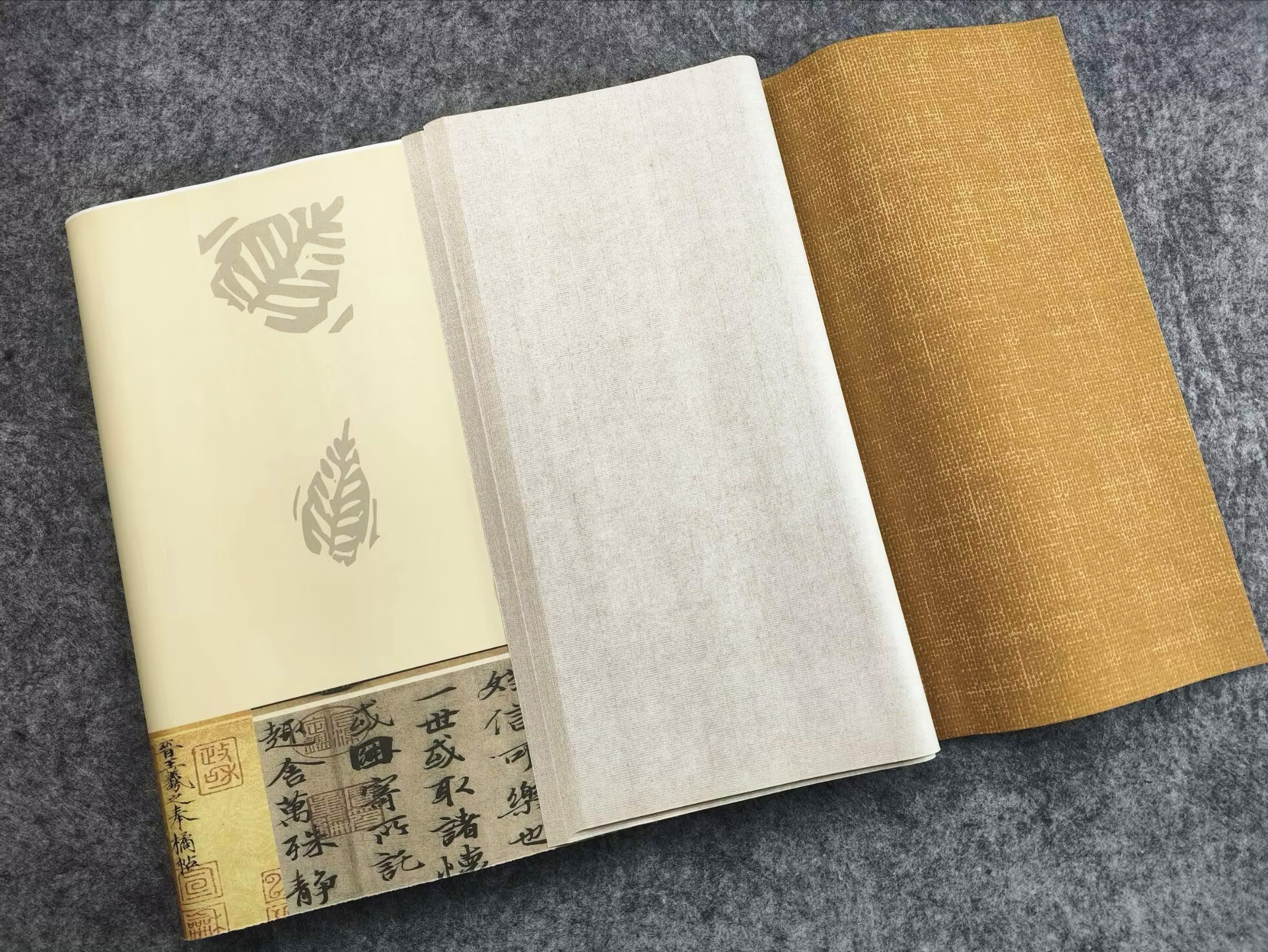 徽峰A01蜡染加厚麻布纹宣纸复古宣纸毛笔字书法创作专用半熟宣纸