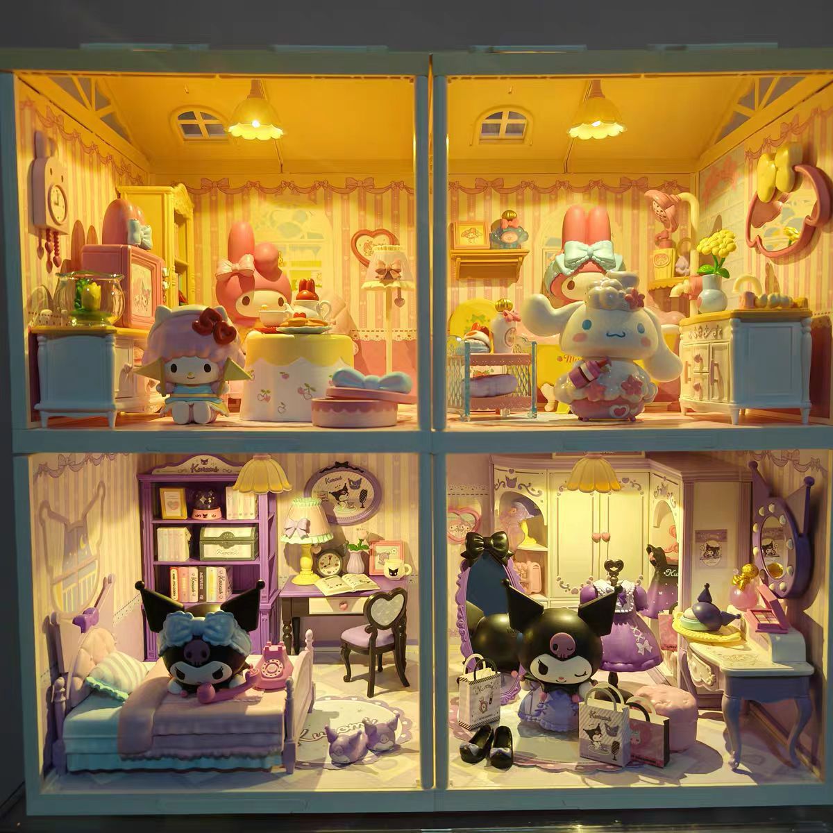 手工建筑模型小屋塑料拼装玩具小屋房子世界hellokittydiy小屋