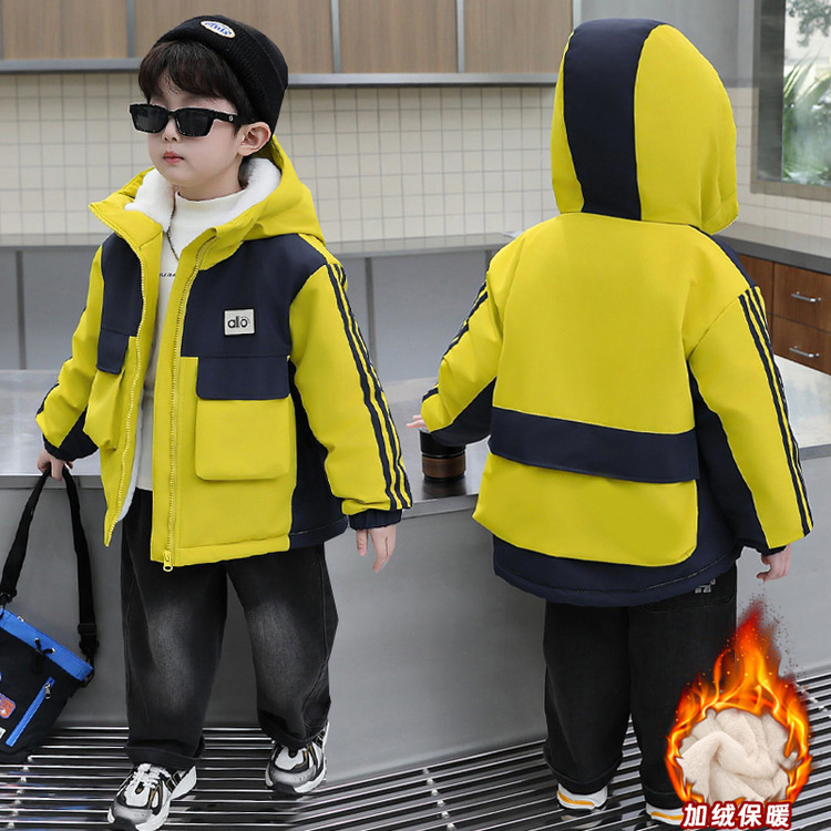 男童冬季棉衣2025新款儿童冬装加绒加厚派克服外套潮宝宝棉袄上衣